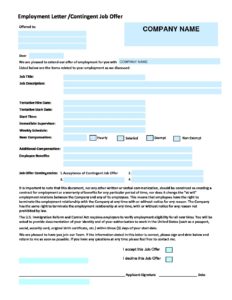 Employment Letter and Job Offer Blank - Infinium HR